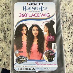 Motown Tress 360° Lace Wig in Rich Brown human hair, premium mix. Brand new.